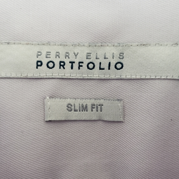 Perry Ellis Portfolio Solid Slim Fit Dress Shirt - Picture 4 of 5